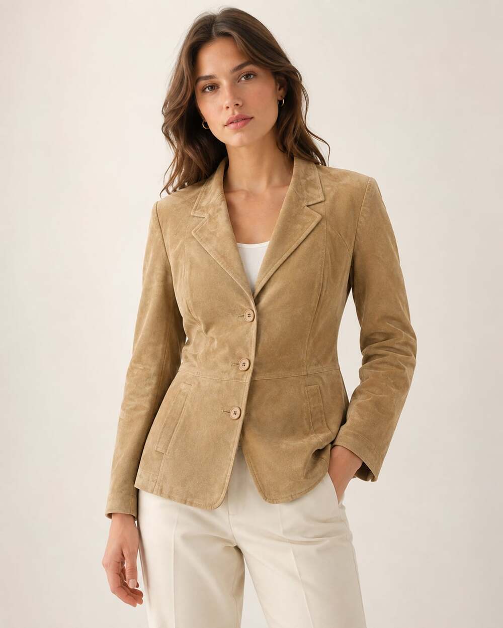 Colebrook & Co. Vintage Tan Suede Leather Blazer Jacket